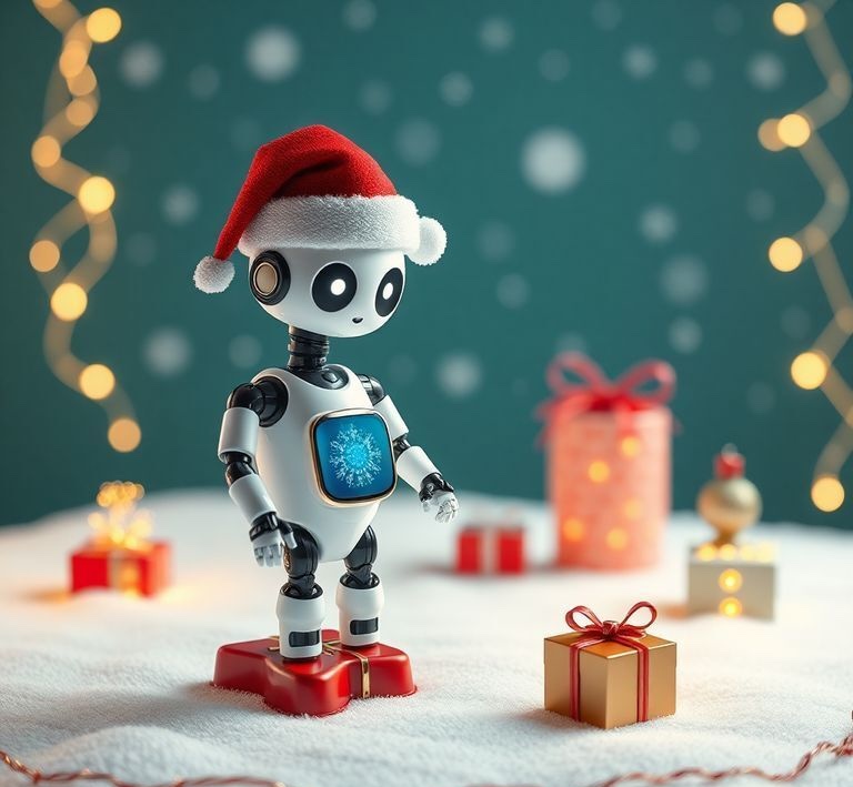 Santa robot with presets and confetti