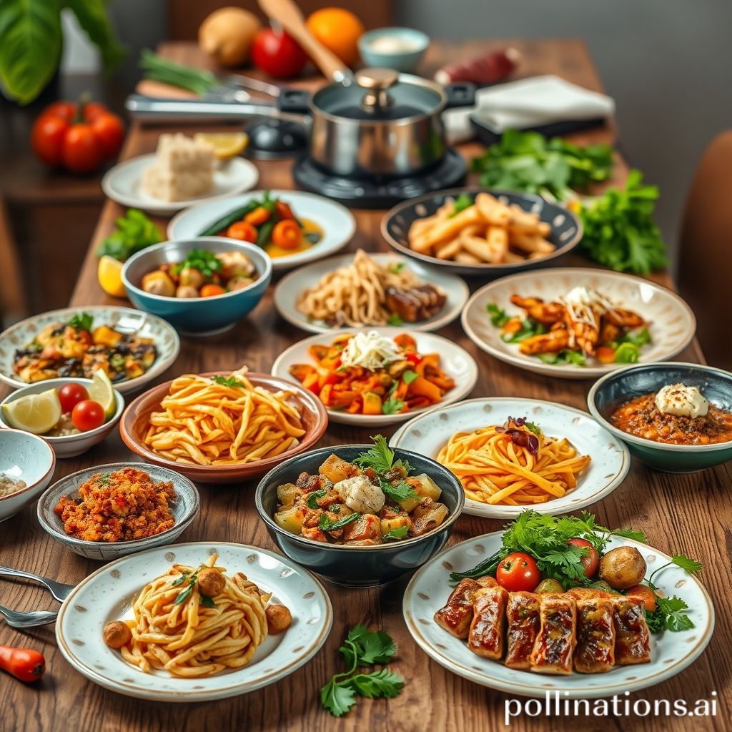Different plates of food