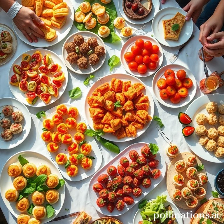 Assortment of appetizers on a party table