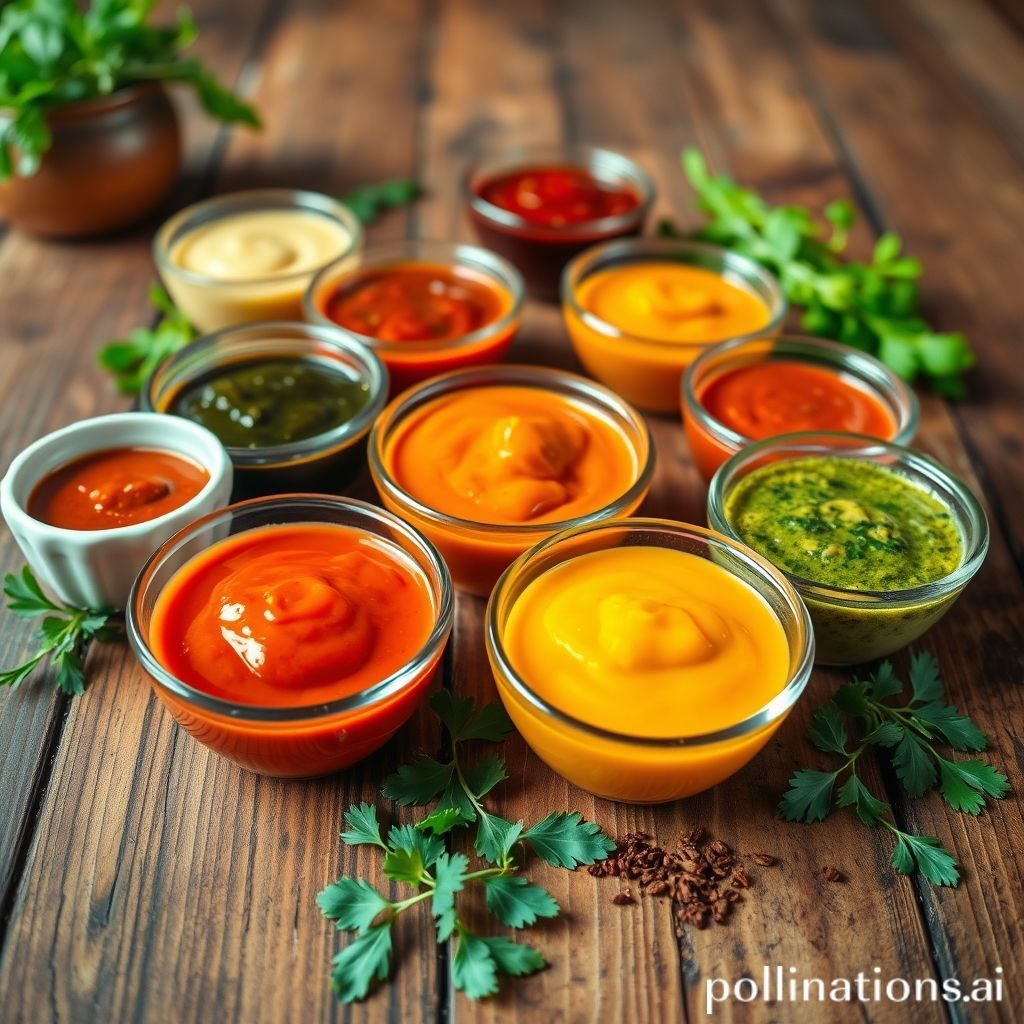 Various sauces in bowls