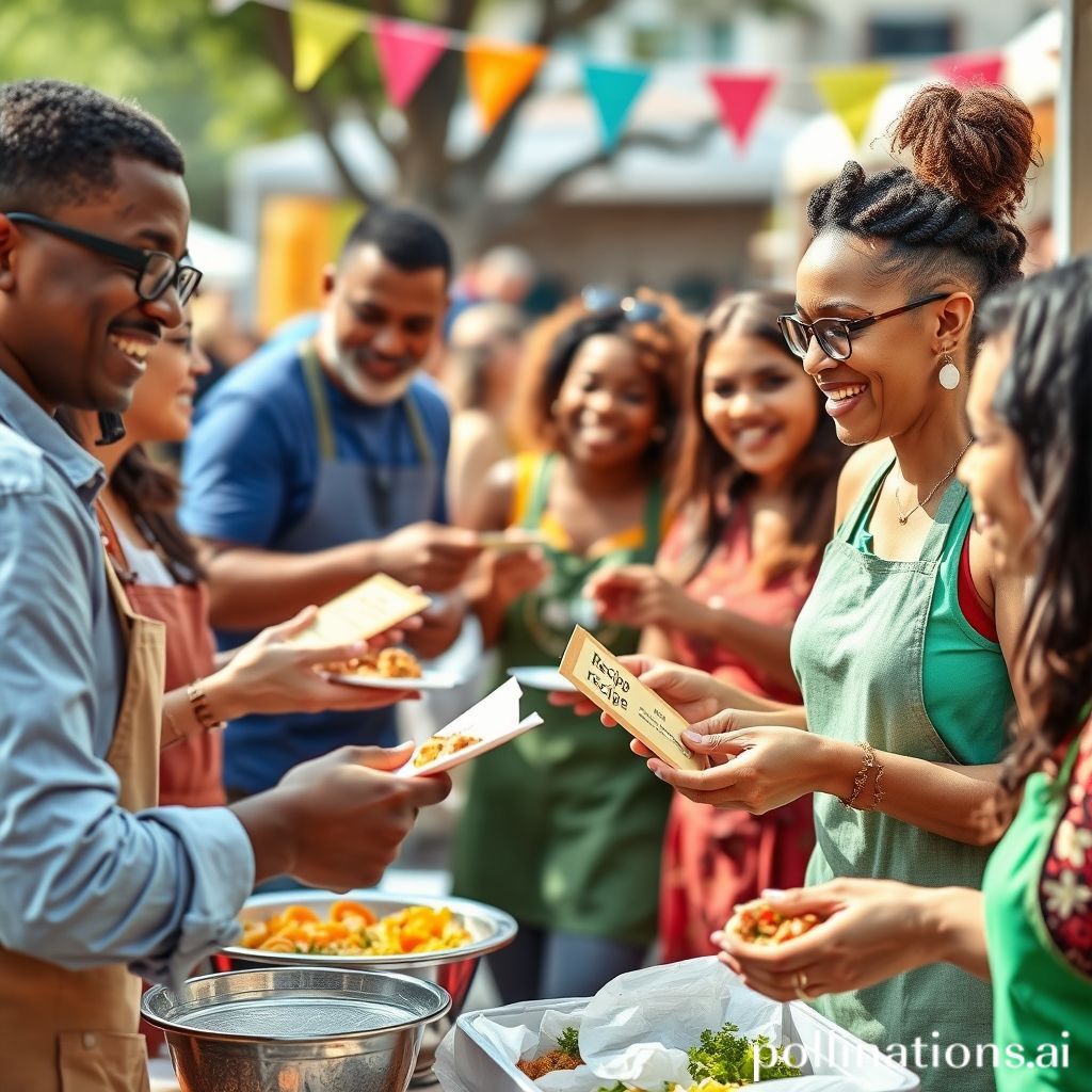 People exchanging recipes